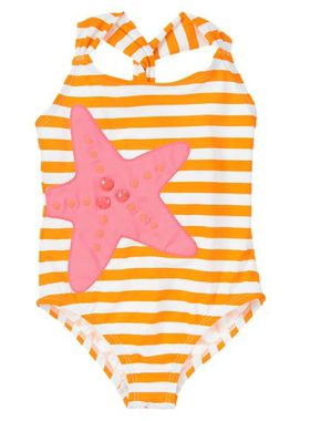 美国正品 Gymboree金宝贝 女童波点小鱼防晒UPF50+连体泳衣 现货5