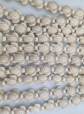 松石散珠合成松石乌龟珠子diy饰品配件半成品蓝色`白色海龟串珠