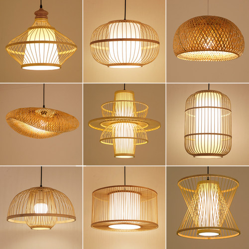 竹编吊灯中式复古灯火锅店灯笼