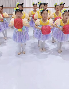 月亮不见了舞蹈演出服红灯笼跳舞道具紫金舞蹈剧目六一公主裙纱裙