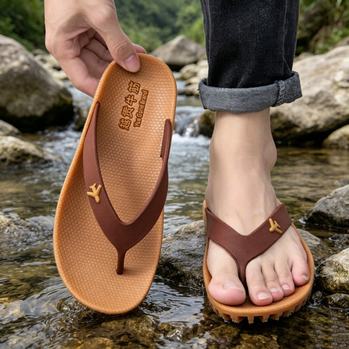 升级版越南橡胶男士拖鞋增厚牛筋底沙滩鞋防滑耐磨时尚人字拖男夏
