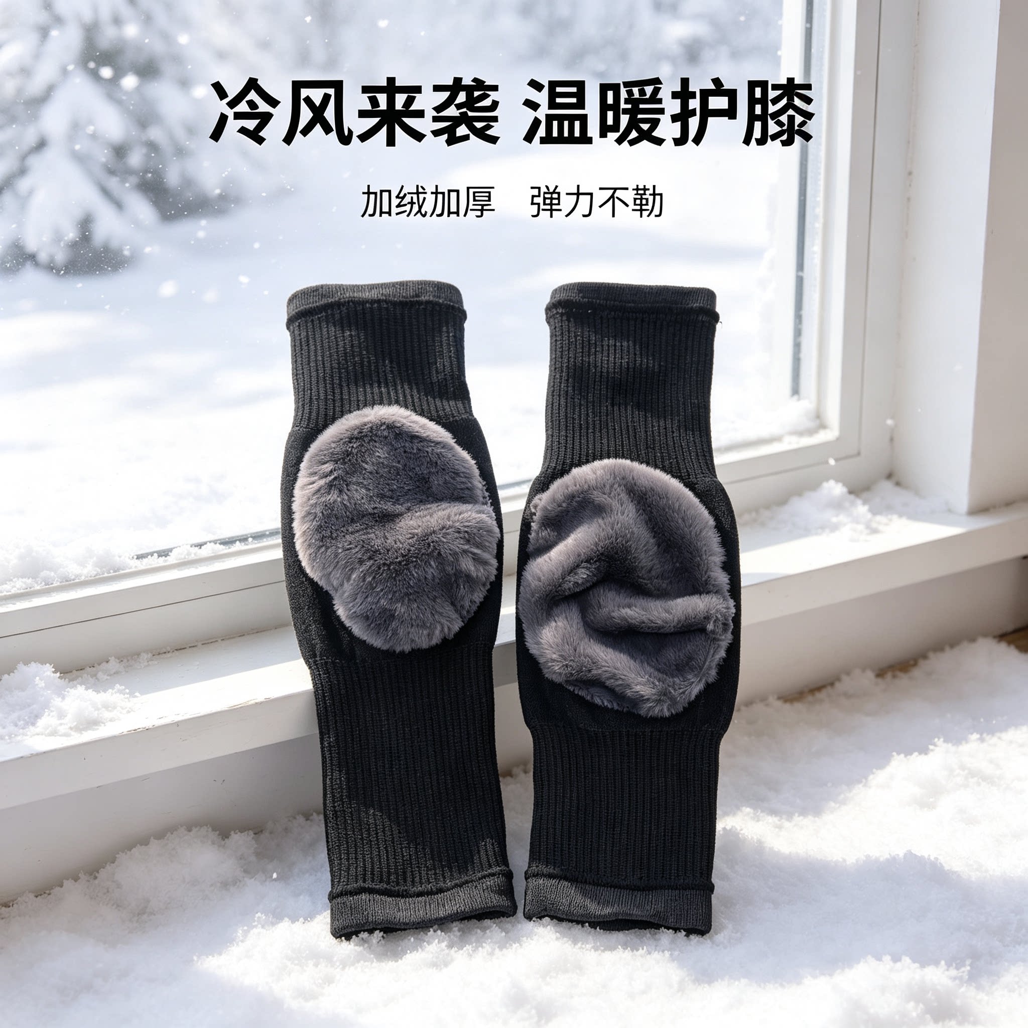加绒加厚护膝保暖护腿袜男女冬季防寒关节防护用品