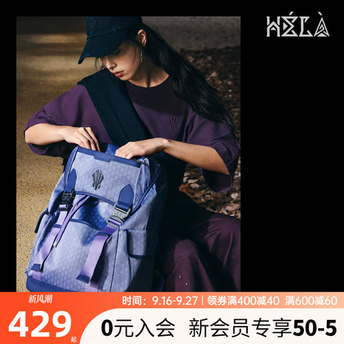 安踏欧文牛仔老花大容量双肩包