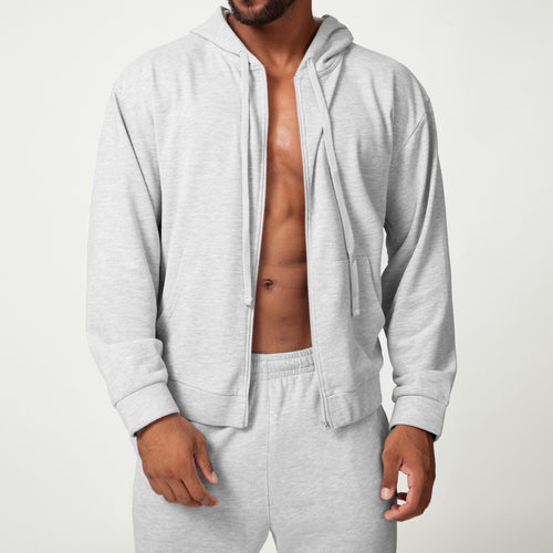 Men zipper cardigan hooded sweatshirt sports fitness jacket
