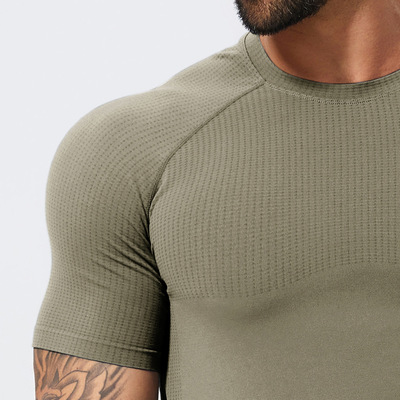 Men's seamless exercise speed drying yoga running t-shirt