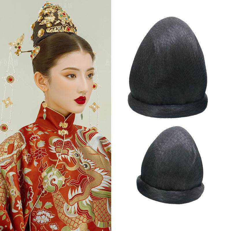 梧桐古装发饰汉服明制仿狄髻假发包明代富贵花汉新娘头冠假发髻