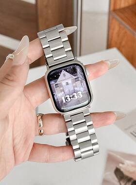 适用苹果iwatch679es表带不锈钢金属三星8表带高级watchS10代表带