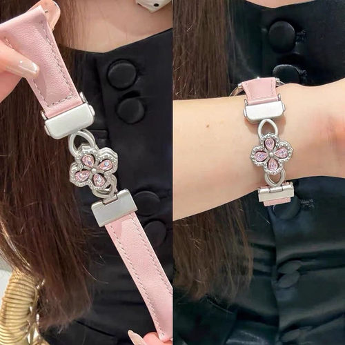 适用华为GT6/7手表4表带超闪锆石镂空磁吸真皮夏watch3高级感Fit5