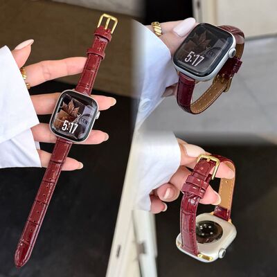 秋冬皮表带适用小米手环10/9pro漆面竹节纹iQOOvivowatchGT2表带5