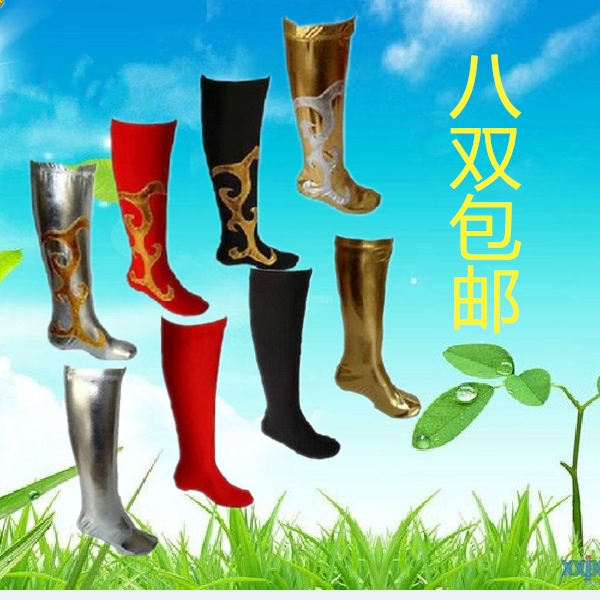 红黑色为氨纶布料，弹性比较好，金银色选用亮面烫金布料，色泽比较好，弹性稍小。