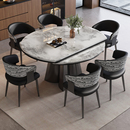 天然大理石可伸缩方圆俩用餐桌椅组合微晶石意式 轻奢小户型可折叠