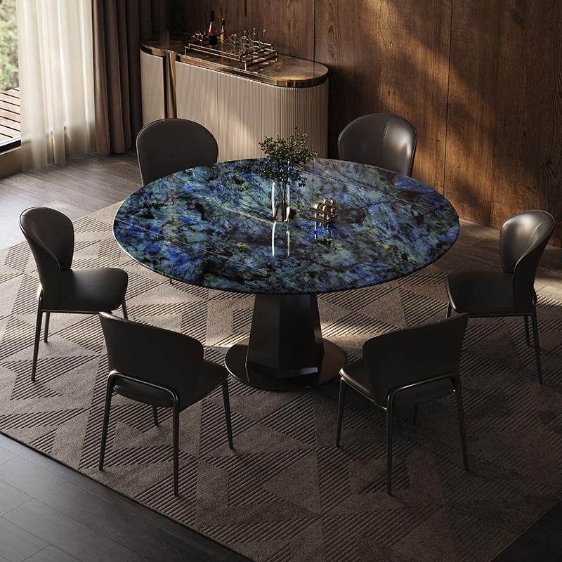 小户型旋转伸缩方圆两用意式轻奢超晶石餐桌椅组合家用吃饭餐桌椅,住宅家具,大理石餐桌,淘宝优惠券,粉丝福利购,淘宝优惠卷