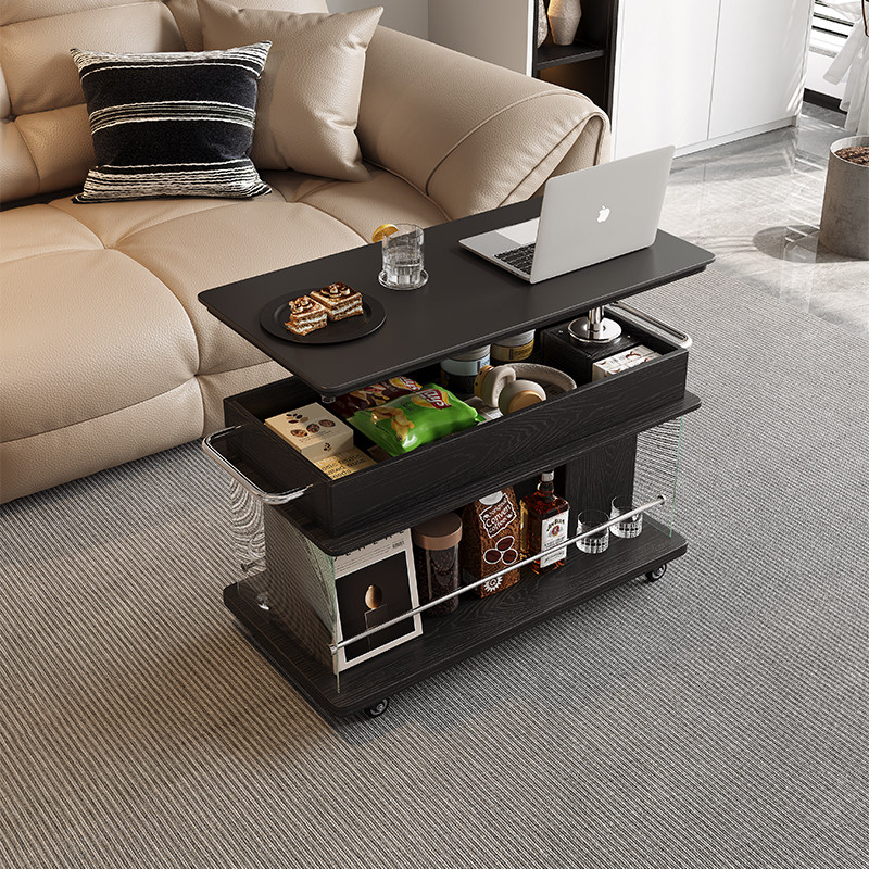 轻奢实木可升降茶几客厅家用小户型阳台茶台边几现代简约移动边几,住宅家具,移动边几/推车,淘宝优惠券,粉丝福利购,淘宝优惠卷