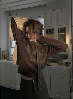 JMWOMEN  软糯糯 复古内搭针织毛衣女冬新款加厚宽松短款套头上衣