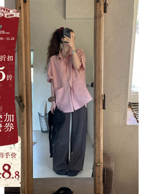 韩系低饱和衬衫显白遮肉百搭夏季