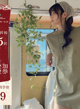 JMWOMEN绿色T恤2026春