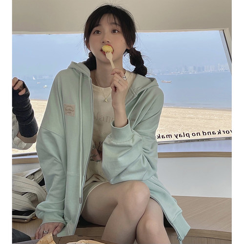 jmwomen连帽卫衣慵懒日系复古
