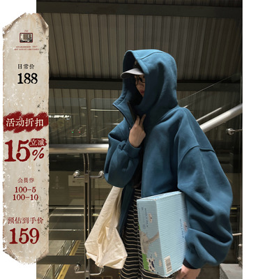 加绒卫衣外套连帽外套厚