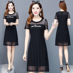 2021 summer new large women's dress with thin waist and foreign style dress