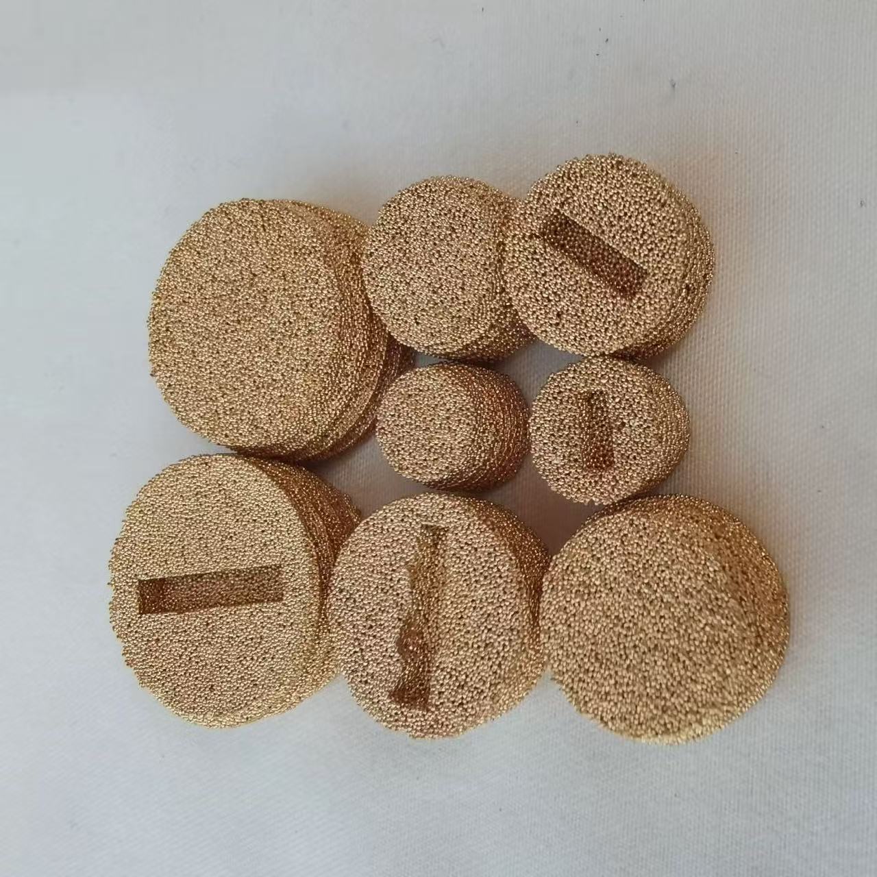 消声器降音噪器铜过滤芯一字槽