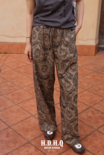 H.D.H.Q黑标系列 太阳神休闲抽绳宽松阔腿裤