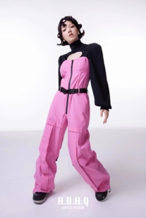 买手系列 H.D.H.Q series Buyer BCG复古胸衣粉色背带滑雪裤
