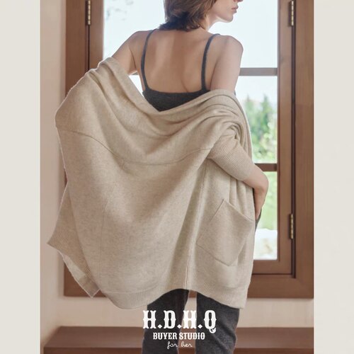 H.D.H.Q【Buyer series】买手系列-enndou羊绒随性翻领口袋开衫
