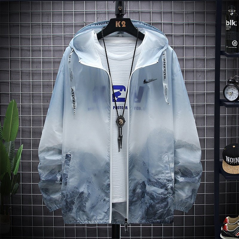 耐克顿冰丝防晒衣男夏季轻薄透气潮流渐变防晒服户外防紫外线外套