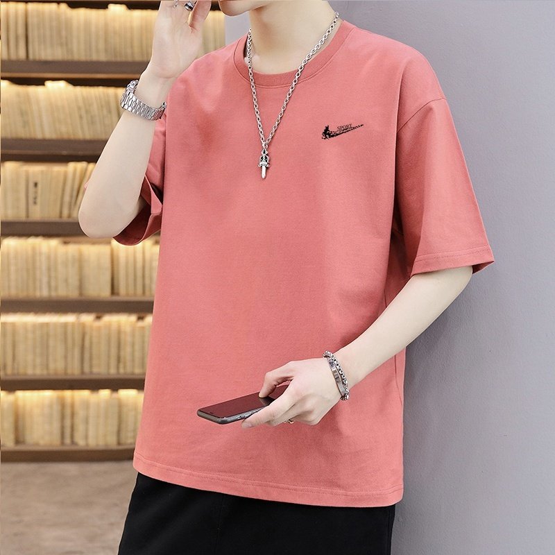耐克顿夏季男士短袖宽松百搭纯棉t恤休闲薄款潮流帅气圆领体恤男