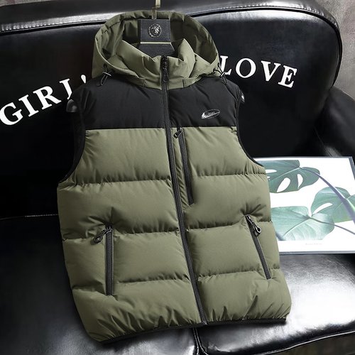 耐克顿加厚保暖连帽羽绒棉马甲男