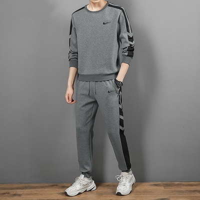 耐克顿男士卫衣套装秋冬加绒加厚