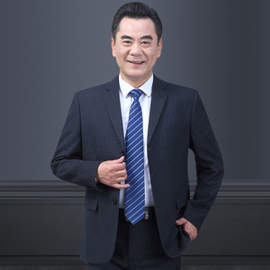 332/长年款！2022新款爸爸西装套装老年人正装中老年礼服外套图片