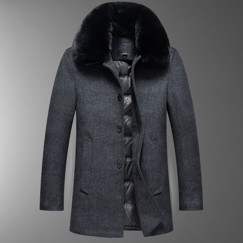 羽绒羊毛大衣！8122/P200中老年爸爸呢大衣冬装外套老人保暖风衣，男装毛呢大衣，星座1216（原钱塘722）