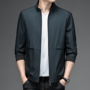 2216/商务服装中青年夹克男爸爸秋装新款立领薄款夹克外套