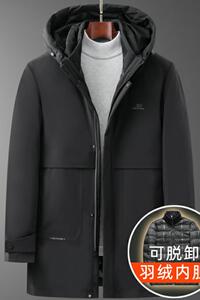 高品货！9901/中老年商务休闲内脱内胆中长款羽绒服图片