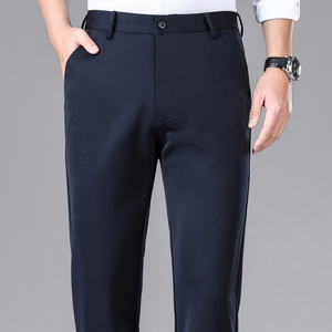 2022新款！181/商务男裤爸爸裤子父亲小直筒高腰弹力休闲裤