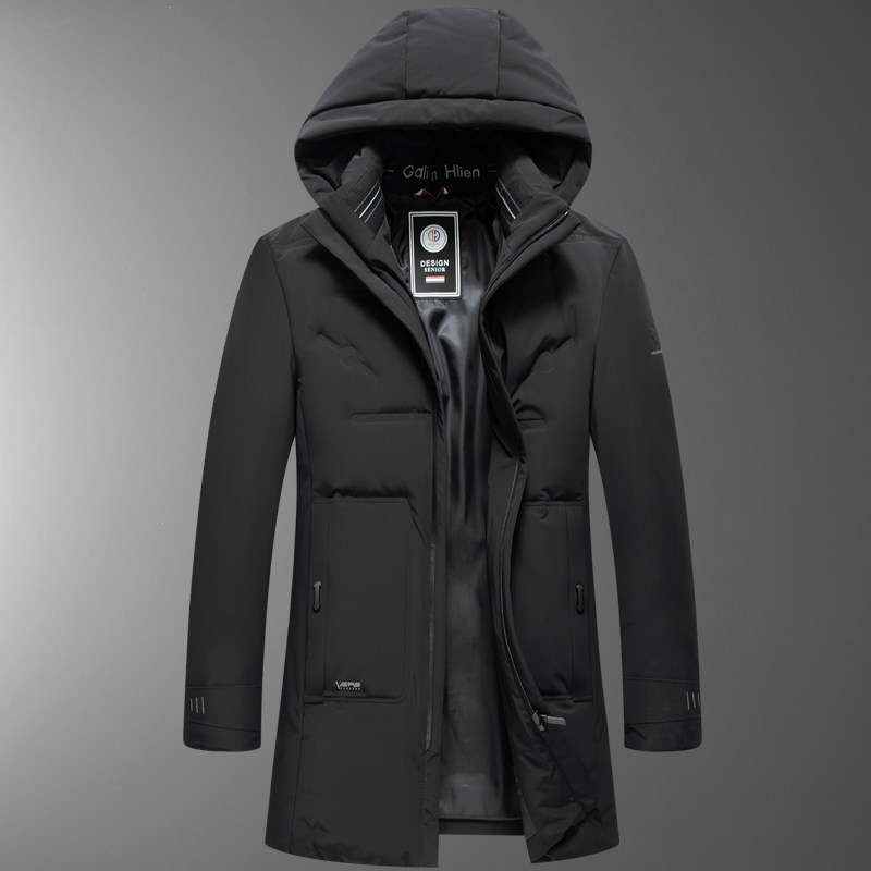 高品货！9902/P280中老年商务休闲中长款羽绒服中年爸爸羽绒服图片
