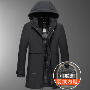 高品货！9901/商务羽绒派克服中老年可脱卸羽绒衣男图片