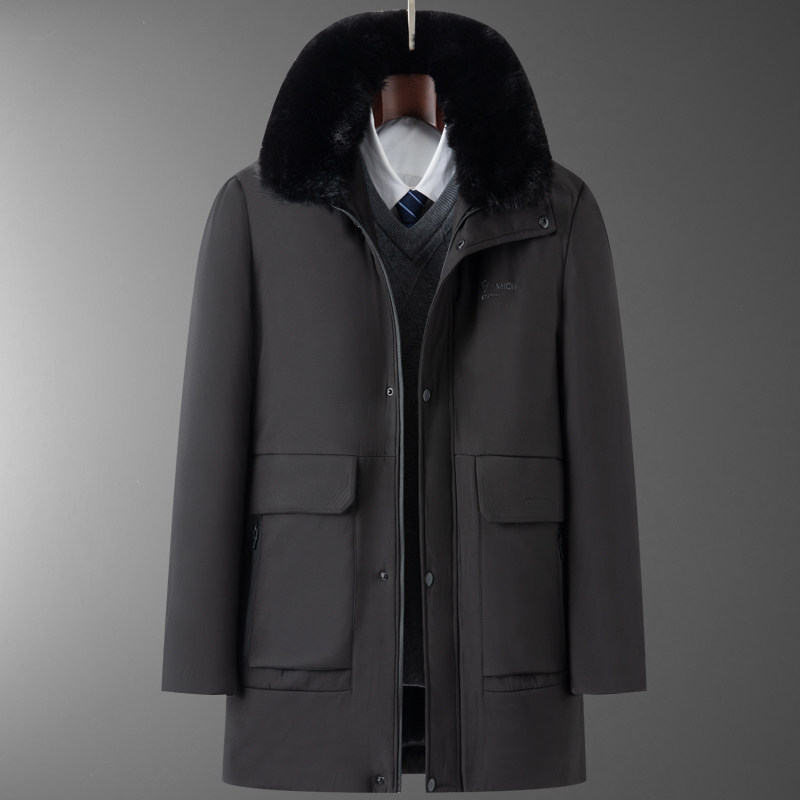 8203/P140中老年男装冬季加绒加厚服爸爸可脱内胆大版爷爷外套,男装棉衣,星座1216（原钱塘722）
