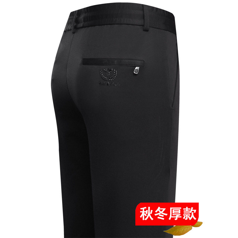 203/秋冬爆版P32！休闲男裤全松紧大码休闲商务长裤男中年系绳裤图片