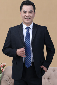 长期有货332/老人单排三扣西服套装中老年男装四季款西装外套图片