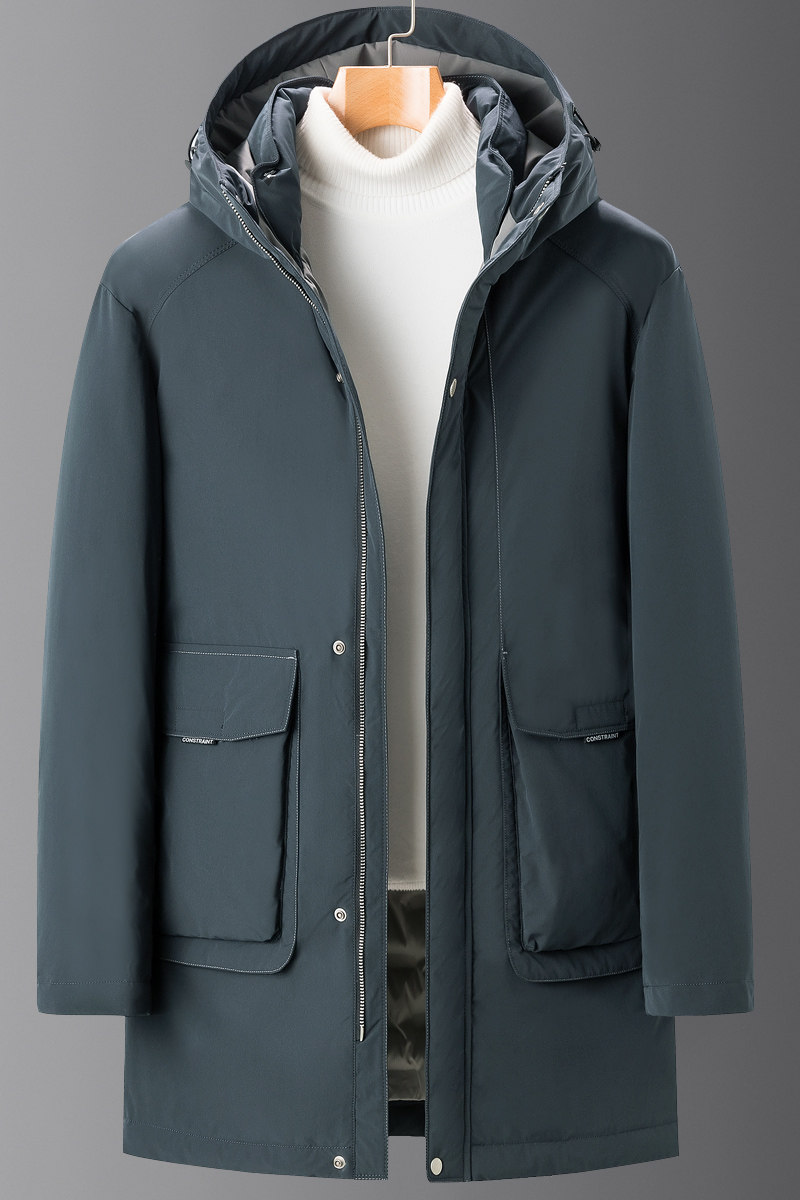 6105/P240休闲商务连帽羽绒服中年爸爸中长款羽绒服外套,男装羽绒服,星座1216（原钱塘722）