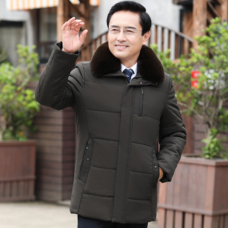 8805/中老年棉服男爸爸装中长款大毛领棉袄老人爷爷男士外套,男装棉衣,星座1216（原钱塘722）