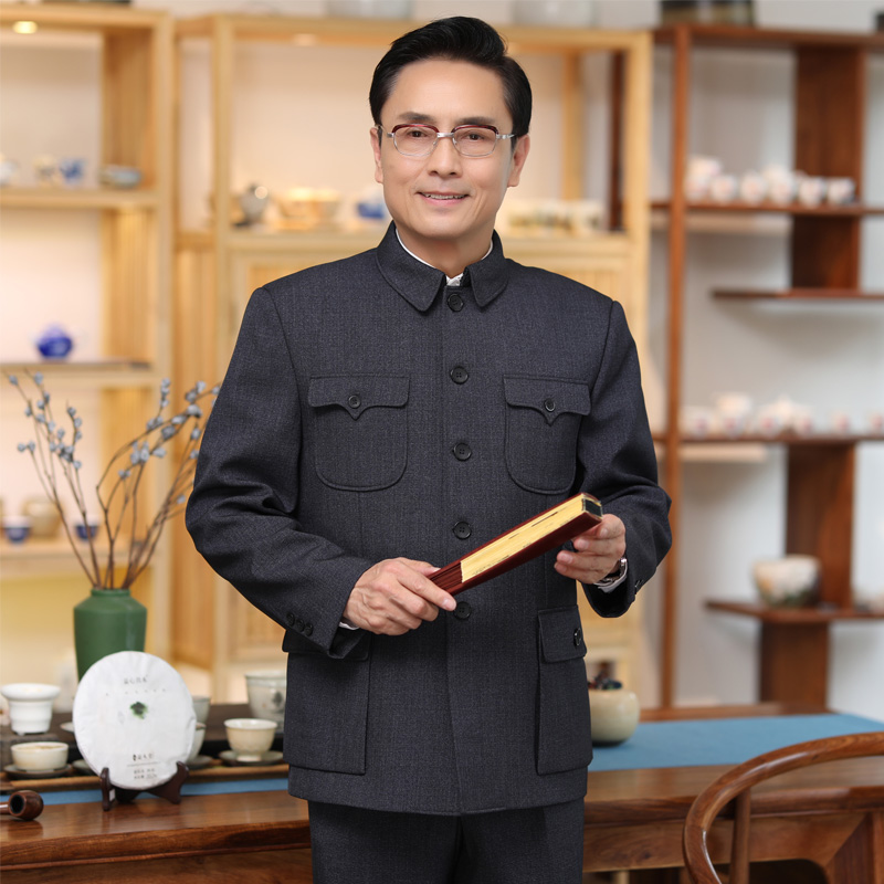 长年款！9860/P195中山装套装男中老年民族服装钮扣套装爷爷，男装民族服装，星座1216（原钱塘722）