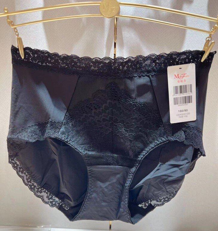 23春夏曼妮芬舒适透气性感蕾丝中腰平角裤女棉感内档内裤20640533