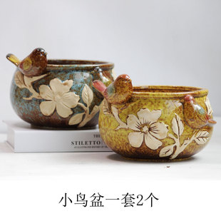 包邮多肉植物花盆素烧拇指盆粗陶透气小花盆简约肉肉盆大号法师盆