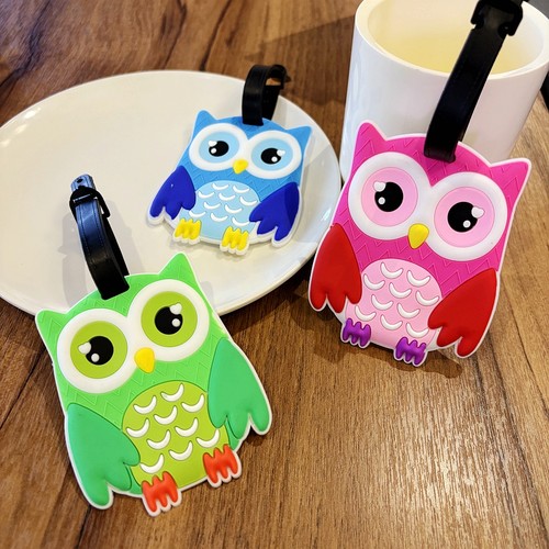 可爱猫头鹰行李牌挂件飞机场行李箱车站托运防丢失ID牌姓名标签牌