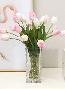 兰桂坊高端手感保湿仿真拉菲郁金香摄影摆件北欧家居客厅装饰