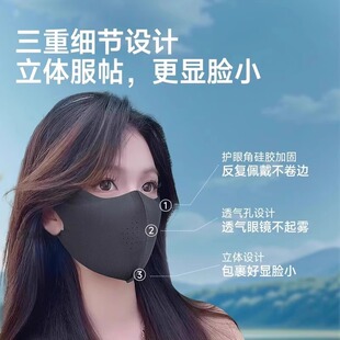 防晒口罩高颜值防紫外线女2025新款遮阳面罩夏季冰丝3d立体透气