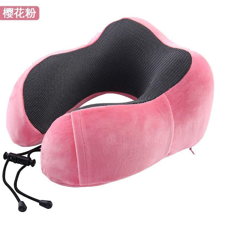 亚马逊记忆棉u型枕颈椎枕绒布护颈枕旅行飞机u形靠枕工厂现货